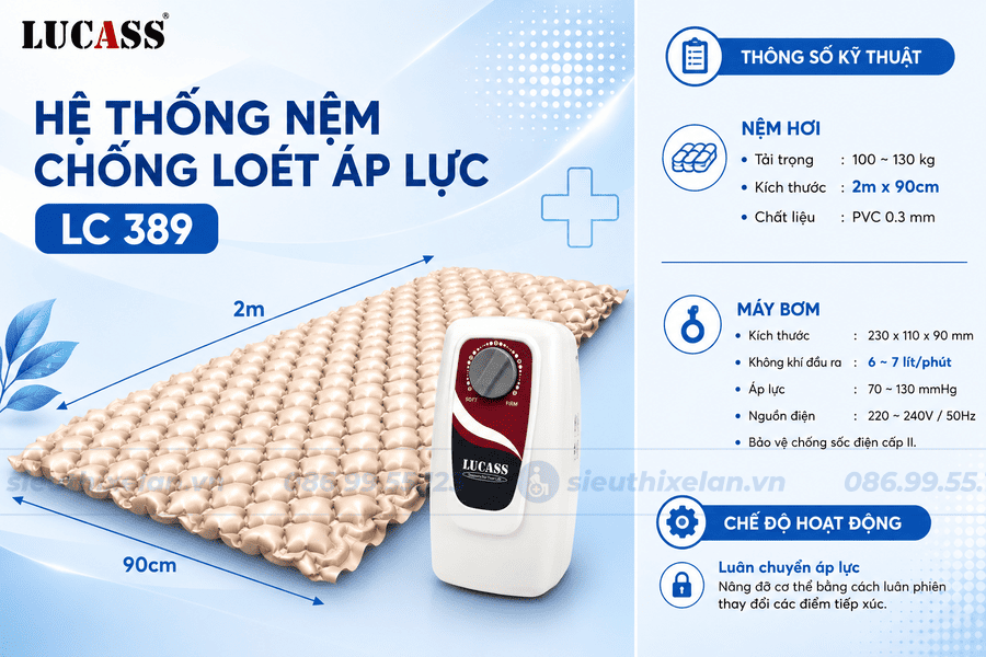 Nệm Hơi Chống Loét Lucass LC389