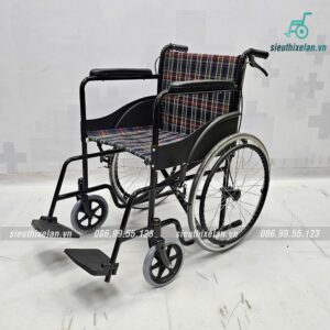 Xe Lăn X1 Caro - Xe Lăn Tiêu Chuẩn Có Phanh Tay Cho Người Đẩy