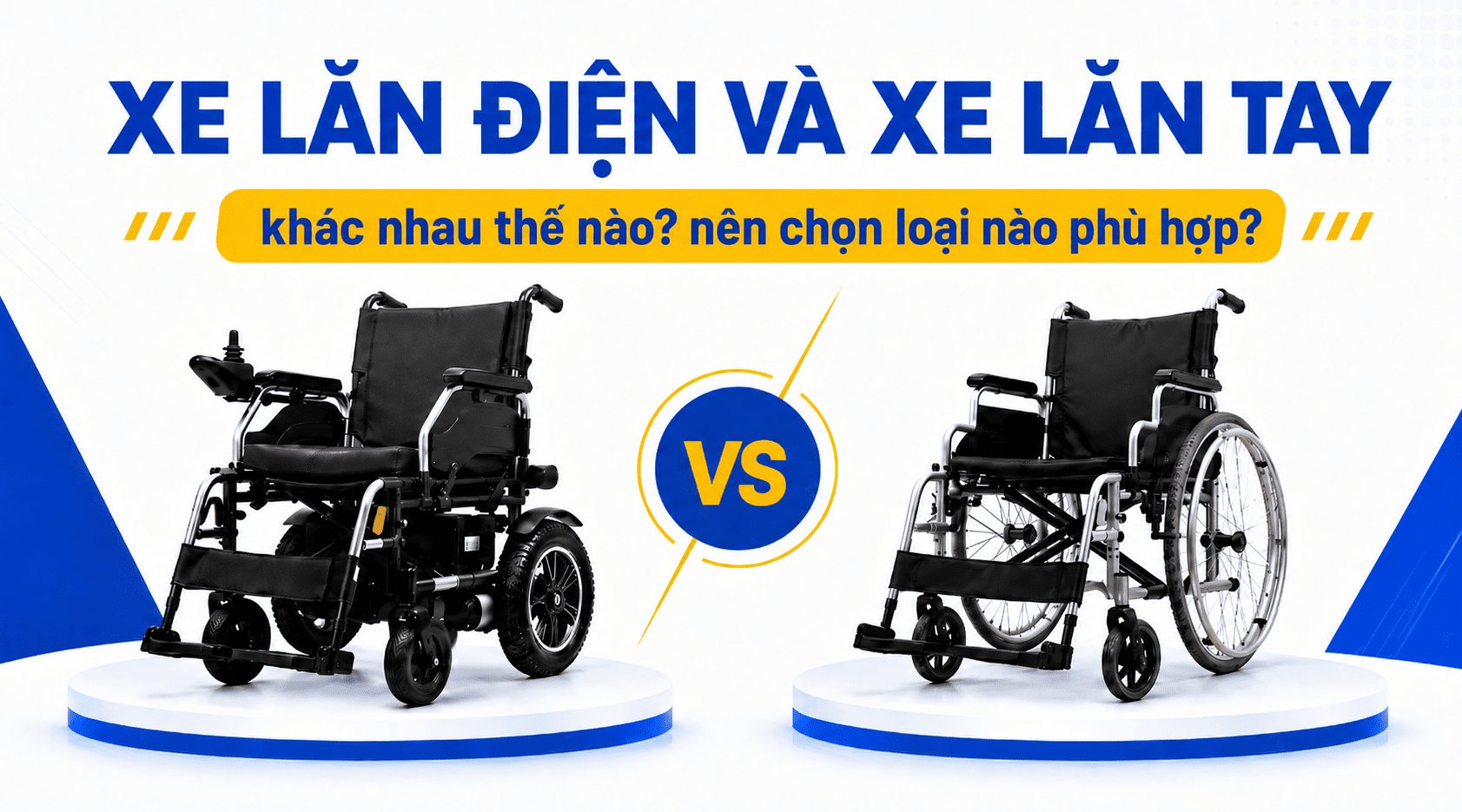 xe lăn điện và xe lăn tay khác nhau thế nào